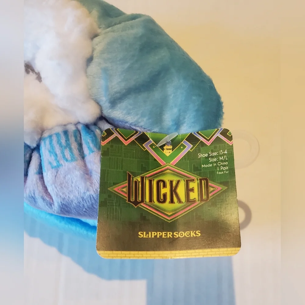 Wicked Kids Cozy Slipper Socks Blue & Purple Sz M/L 13-4
